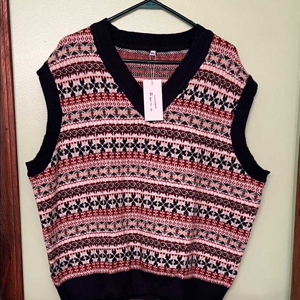 Patterned Sleeveless Sweater Vest